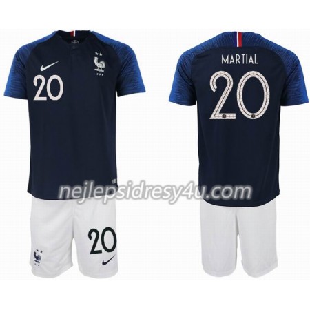 Fotbalový Dres Francie MARTIAL 20 2 star Dětské Domácí MS 2018